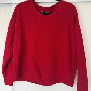 Zara Bright Red Crewneck Sweater